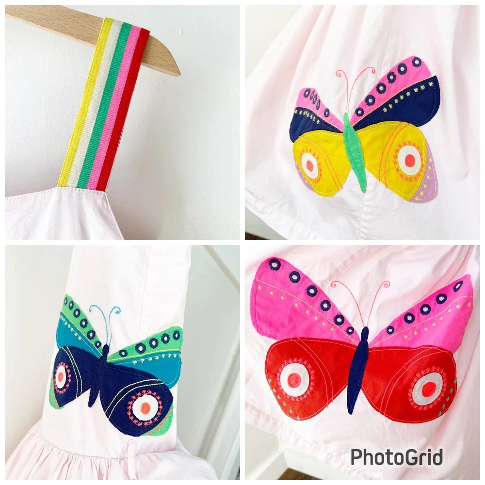 Mini Boden Pink Dress with Colorful Butterfly Design - Picture 6 of 11